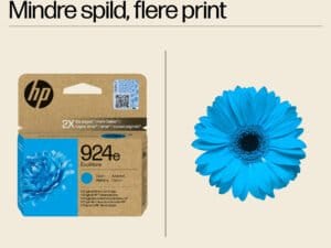 HP 924e EvoMore Cyan Original Ink Cartridge blækpatron 1 stk Blå