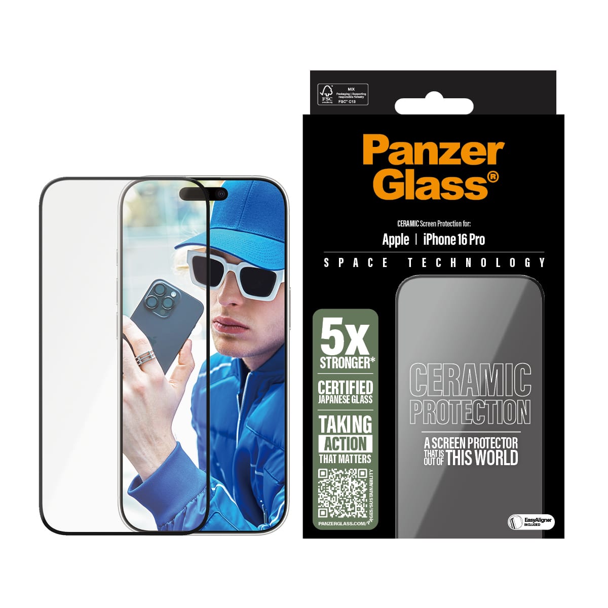 PanzerGlass PG Ceramic Scrn iPhone 16P 6.3Inch UWF Klar skærmbeskytter Apple 1 stk - Billede 2