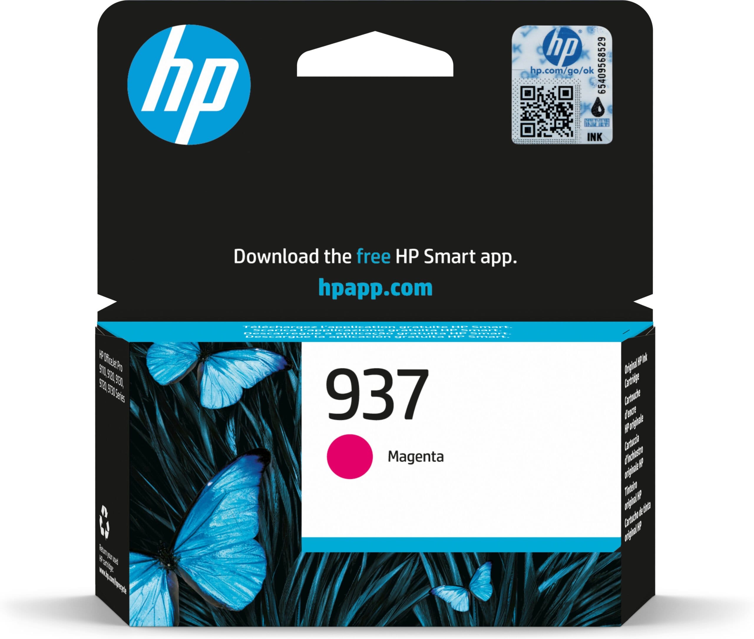 HP 937 Magenta Original Ink Cartridge blækpatron 1 stk Standard udbytte