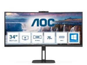 AOC V5 CU34V5CW LED display 86,4 cm (34") 3440 x 1440 pixel Wide Quad HD Sort