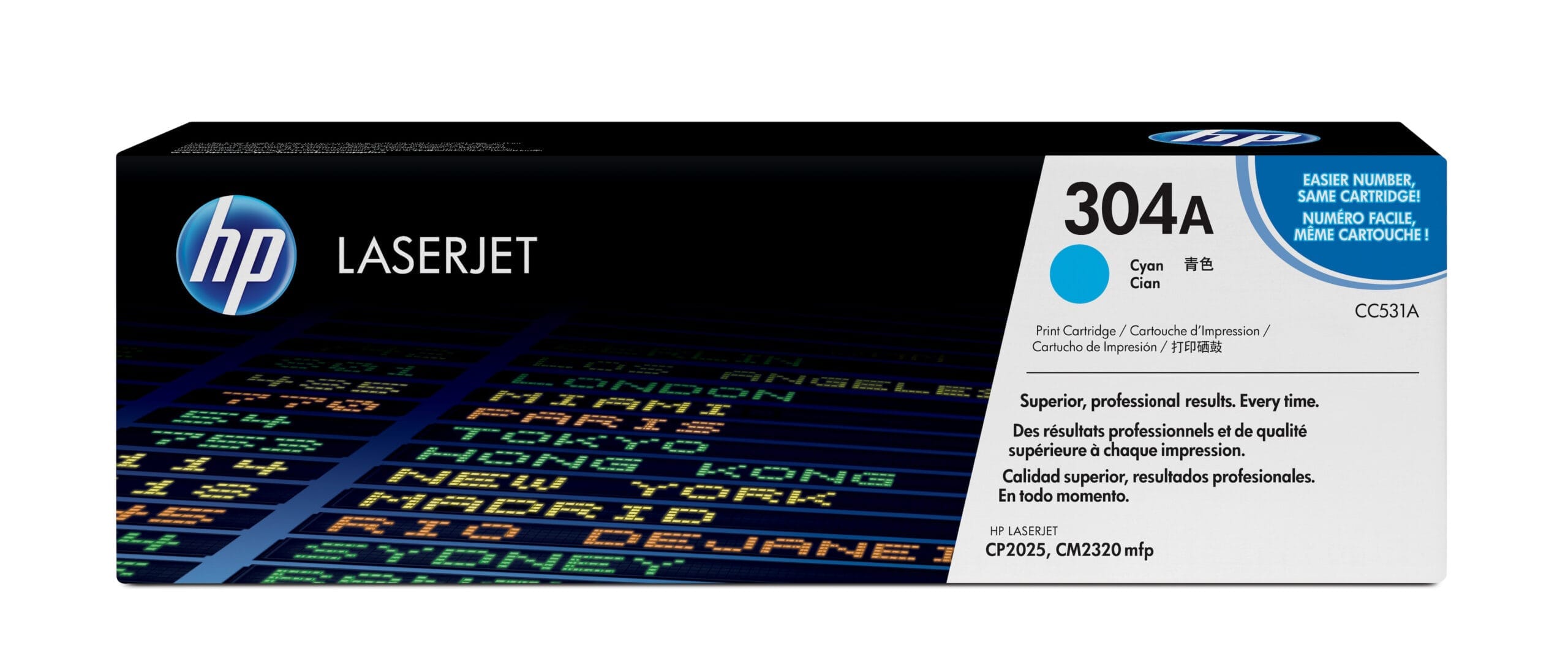 HP 304A Cyan Original LaserJet Toner Cartridge tonerpatron 1 stk Blå