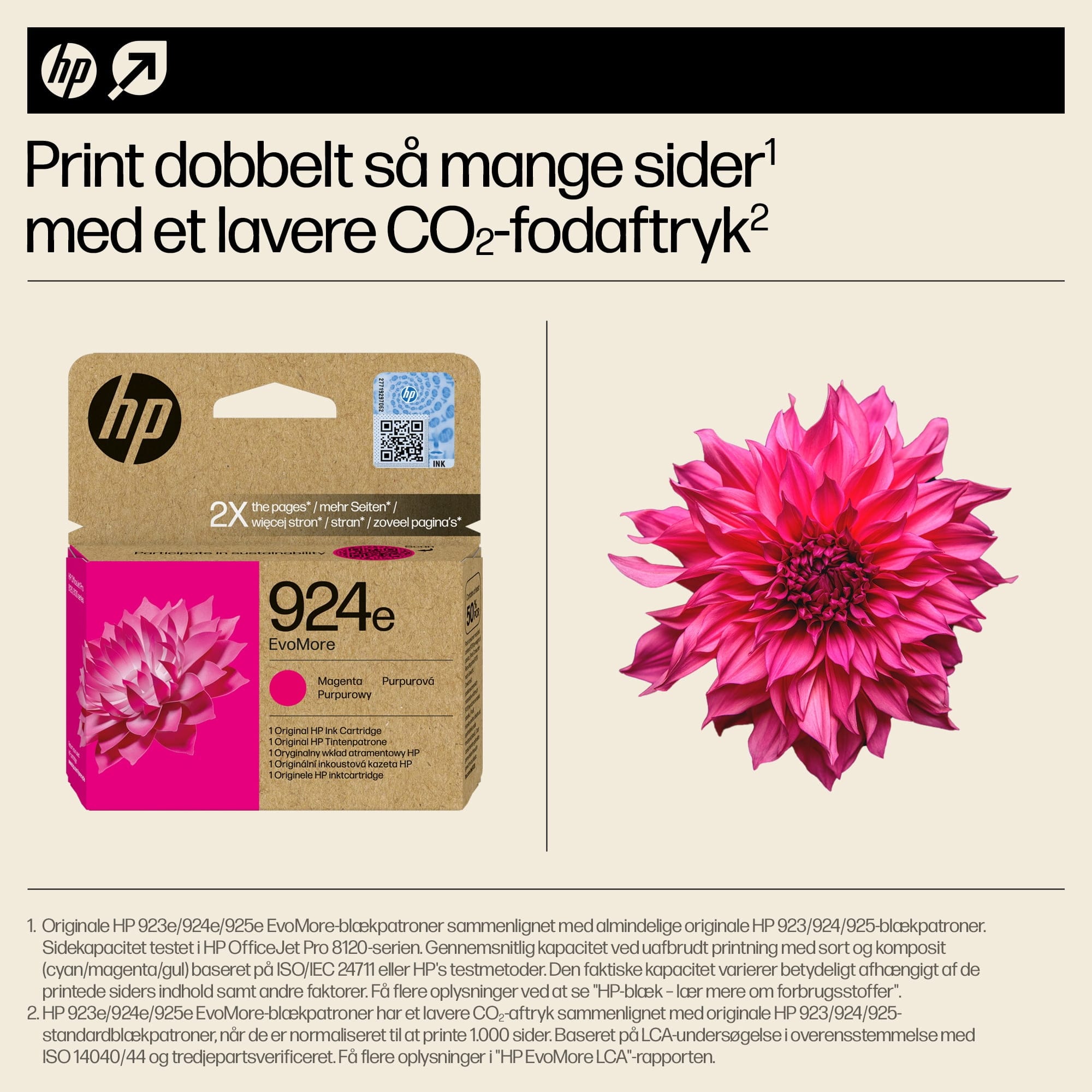 HP 924e EvoMore Magenta Original Ink Cartridge blækpatron 1 stk - Billede 3