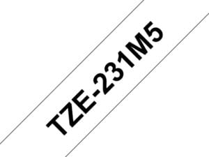 Brother TZE-231M5 etiketbånd Sort på hvid