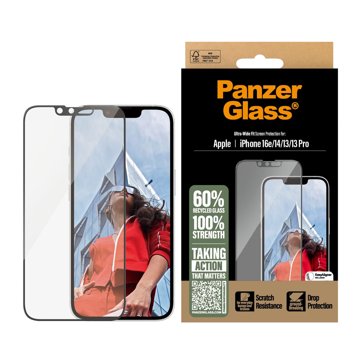PanzerGlass PG Scrn iPhone SE 25/14/13/13 Pro UWF WA Klar skærmbeskytter Apple 1 stk - Billede 2