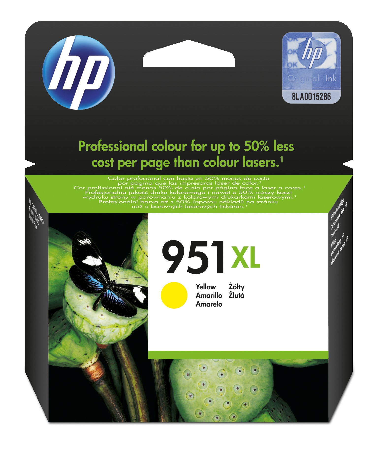 HP 951XL High Yield Yellow Original Ink Cartridge blækpatron 1 stk Højt (XL) udbytte