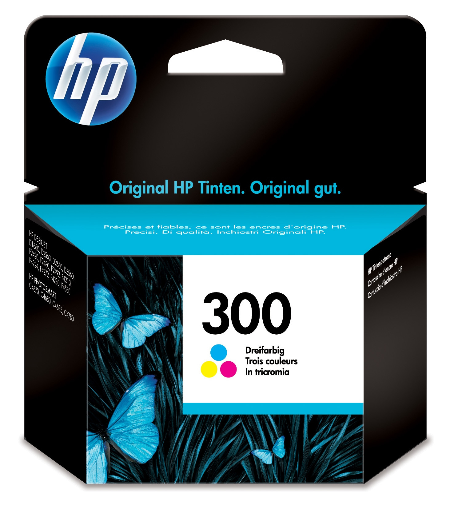 HP 300 Tri-color Original Ink Cartridge blækpatron 1 stk Standard udbytte Blå, Magenta, Gul - Billede 3