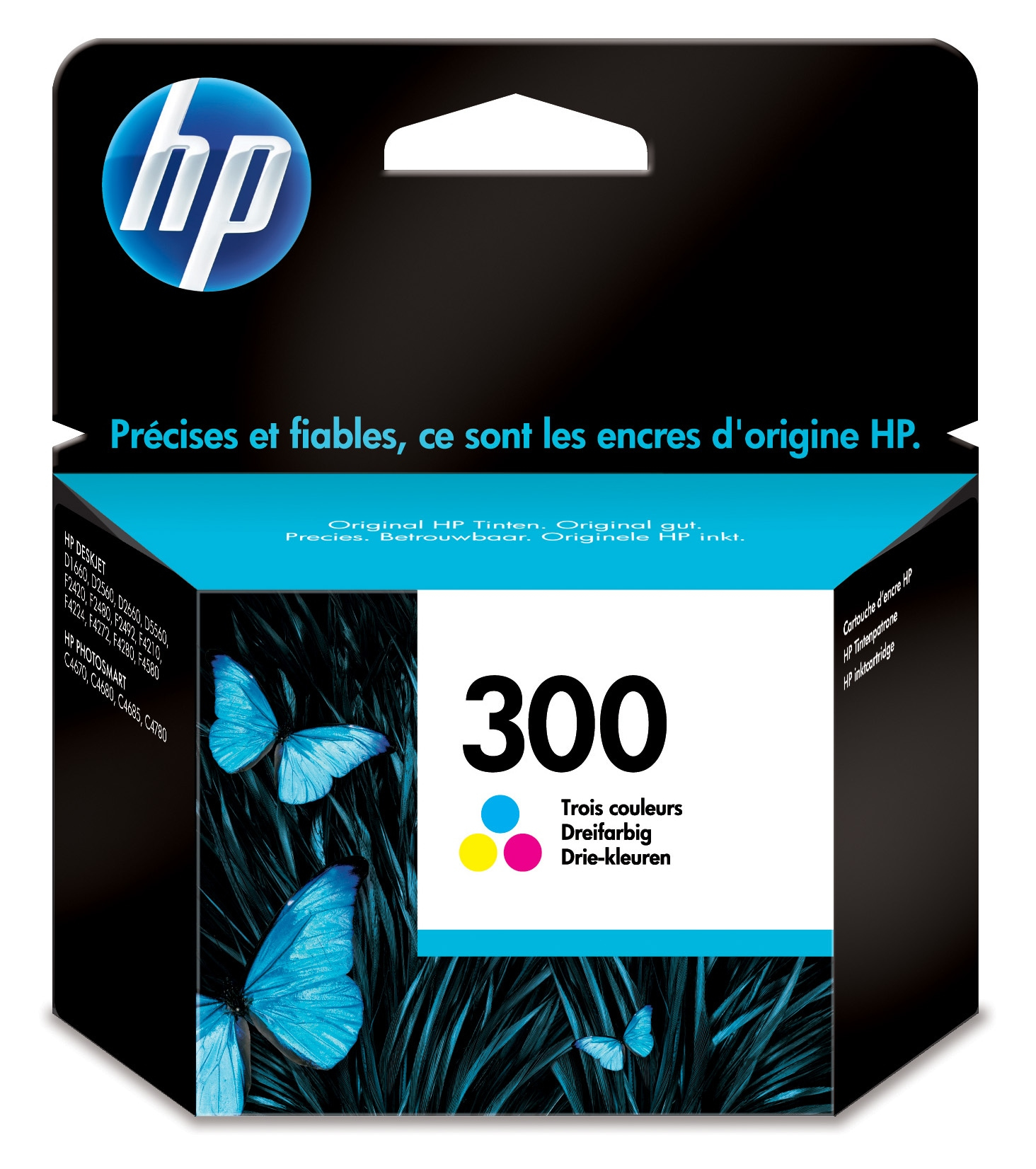 HP 300 Tri-color Original Ink Cartridge blækpatron 1 stk Standard udbytte Blå, Magenta, Gul - Billede 2
