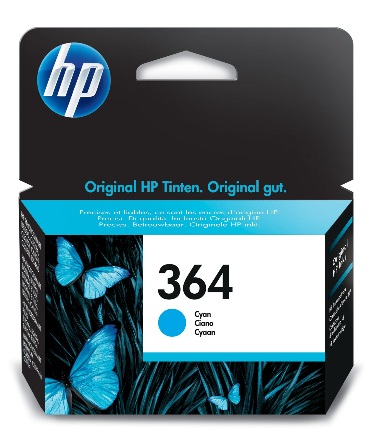 HP 364 Cyan Original Ink Cartridge blækpatron 1 stk Standard udbytte Blå