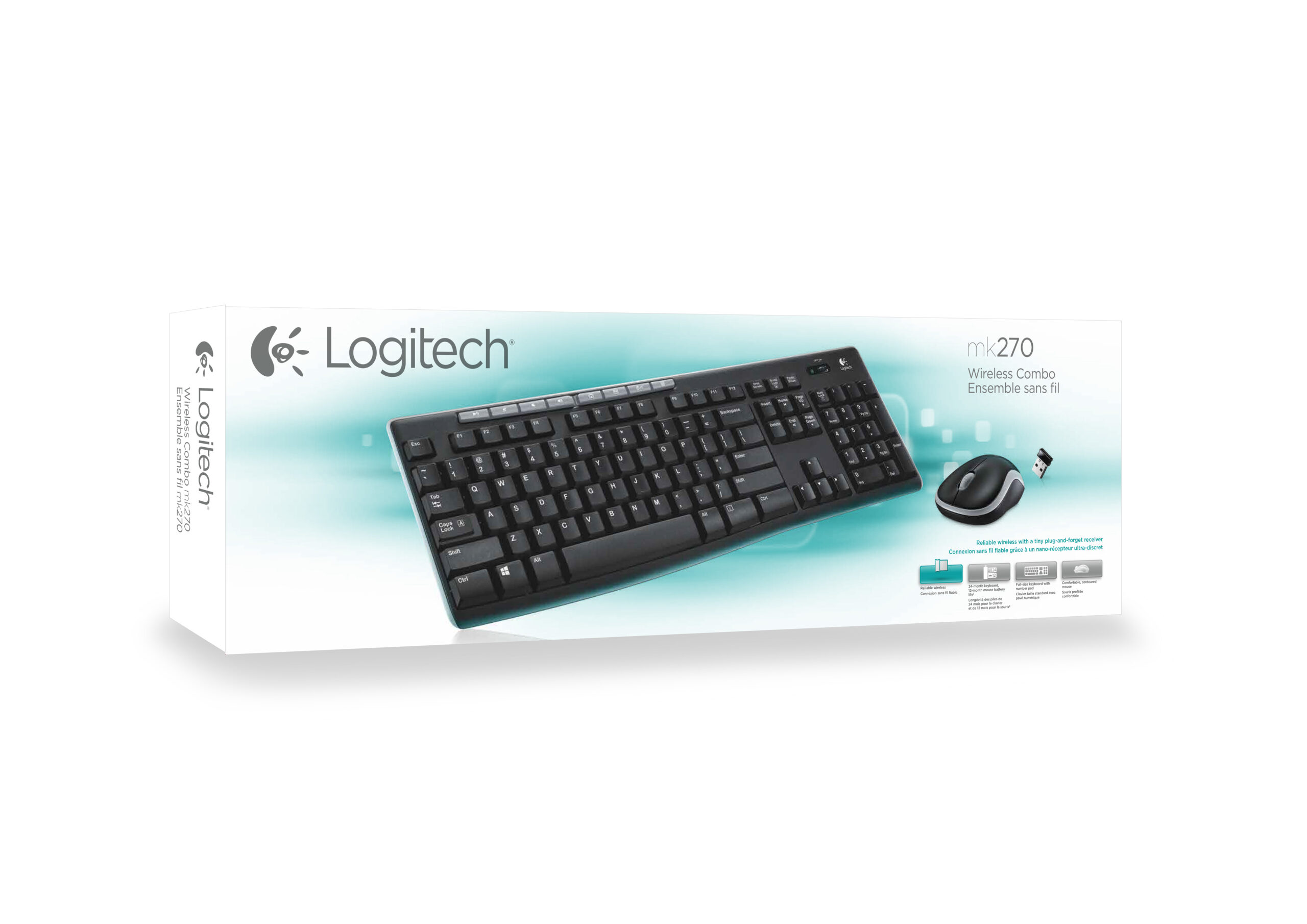 Logitech Wireless Combo MK270 tastatur Mus inkluderet RF trådløst QWERTY Nordisk Sort - Billede 6