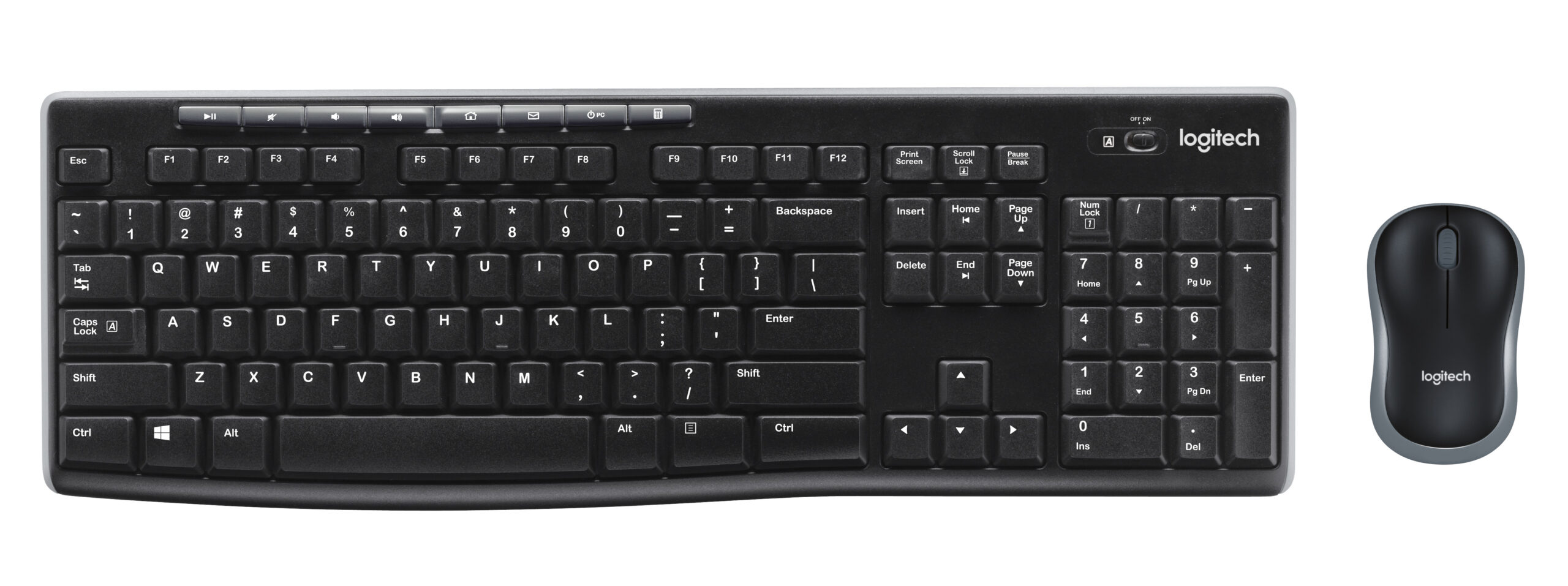 Logitech Wireless Combo MK270 tastatur Mus inkluderet RF trådløst QWERTY Nordisk Sort