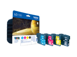 Brother LC-1100VALBPDR blækpatron 4 stk Original Sort, Blå, Magenta, Gul