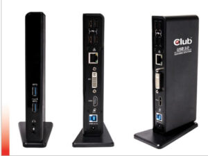 CLUB3D SenseVision USB3.0 Dual Display Docking Station Ledningsført USB 3.2 Gen 1 (3.1 Gen 1) Type-A Sort