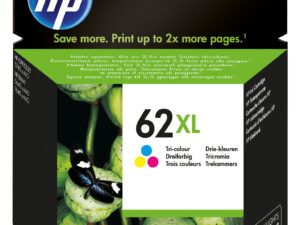 HP 62XL High Yield Tri-color Original Ink Cartridge blækpatron 1 stk Højt (XL) udbytte Blå, Magenta, Gul