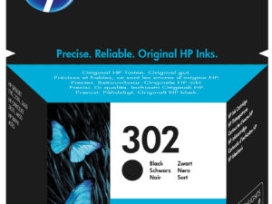 HP 302 Black Original Ink Cartridge blækpatron 1 stk Standard udbytte