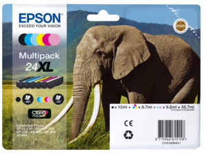 Epson Elephant C13T24384011 blækpatron 6 stk Original Højt (XL) udbytte Sort, Blå, Lys cyan, Magenta, Lys magenta, Gul