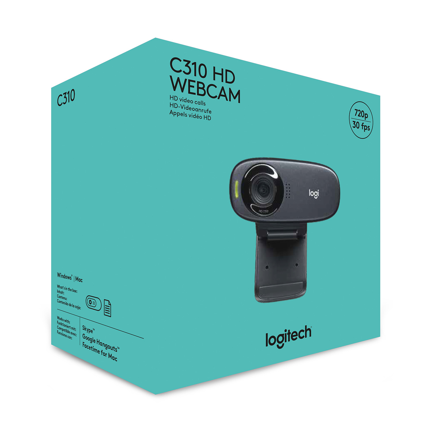 Logitech C310 HD webcam 5 MP 1280 x 720 pixel USB Sort - Billede 11