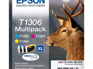 Epson Stag T1306 blækpatron 1 stk Original Højt (XL) udbytte Blå, Magenta, Gul