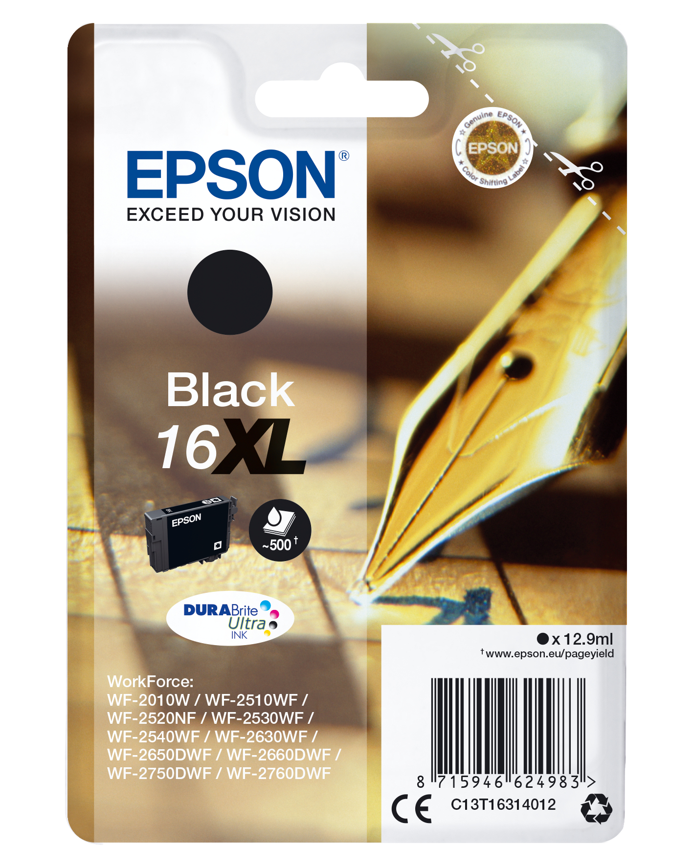 Epson Pen and crossword C13T16314012 blækpatron 1 stk Original Højt (XL) udbytte Sort