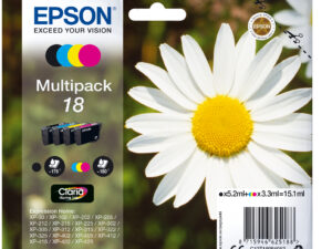 Epson Daisy C13T18064012 blækpatron 1 stk Original Standard udbytte Sort, Blå, Magenta, Gul