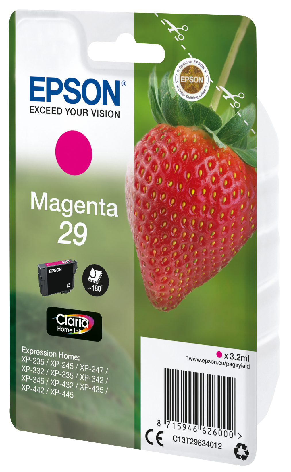 Epson Strawberry C13T29834012 blækpatron 1 stk Original Standard udbytte Magenta - Billede 2