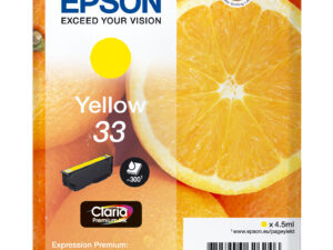 Epson Oranges C13T33444012 blækpatron 1 stk Original Standard udbytte Gul