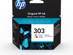HP 303 Tri-color Original Ink Cartridge blækpatron 1 stk Standard udbytte Blå, Magenta, Gul