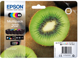 Epson Kiwi 202 blækpatron 1 stk Original Standard udbytte Sort, Foto sort, Blå, Magenta, Gul