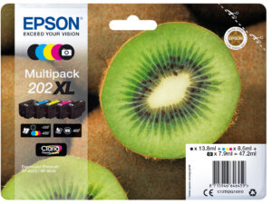 Epson Kiwi 202XL blækpatron 1 stk Original Højt (XL) udbytte Sort, Foto sort, Blå, Magenta, Gul