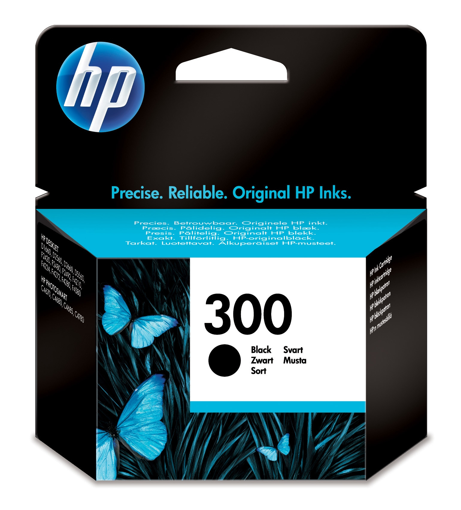 HP 300 Black Original Ink Cartridge blækpatron 1 stk Standard udbytte