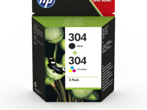 HP 304 2-pack Black/Tri-color Original Ink Cartridges blækpatron 2 stk Standard udbytte Sort, Blå, Magenta, Gul