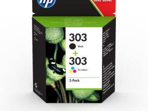 HP 303 2-pack Black/Tri-color Original Ink Cartridges blækpatron 2 stk Standard udbytte Sort, Blå, Magenta, Gul