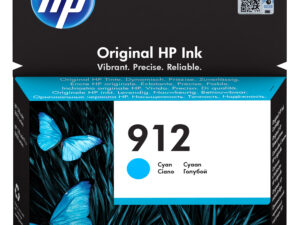 HP 912 Cyan Original Ink Cartridge blækpatron 1 stk Standard udbytte Blå