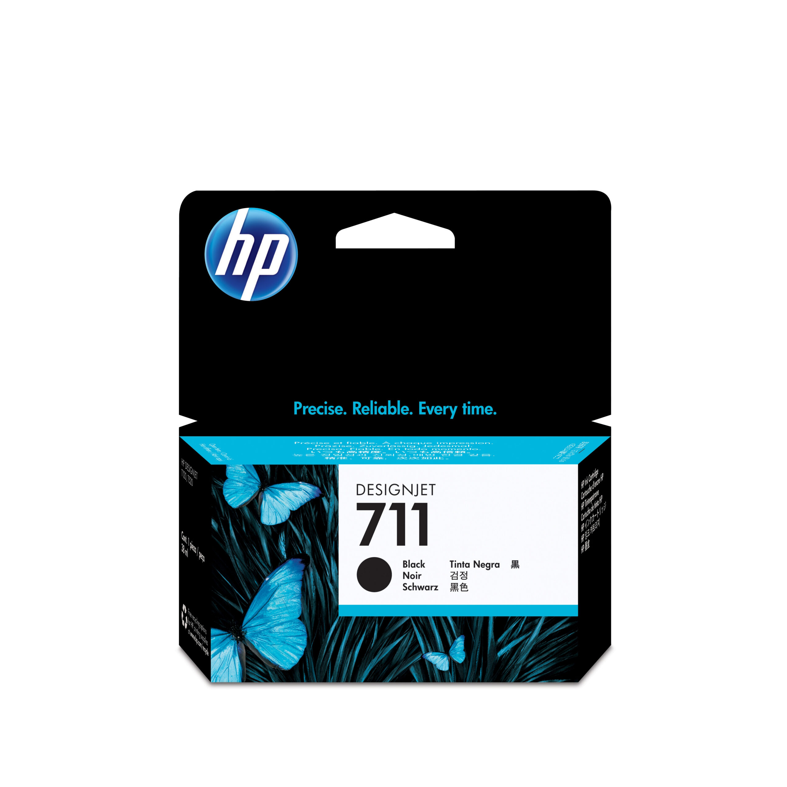 HP 711 38-ml Black DesignJet Ink Cartridge blækpatron 1 stk Original - Billede 2