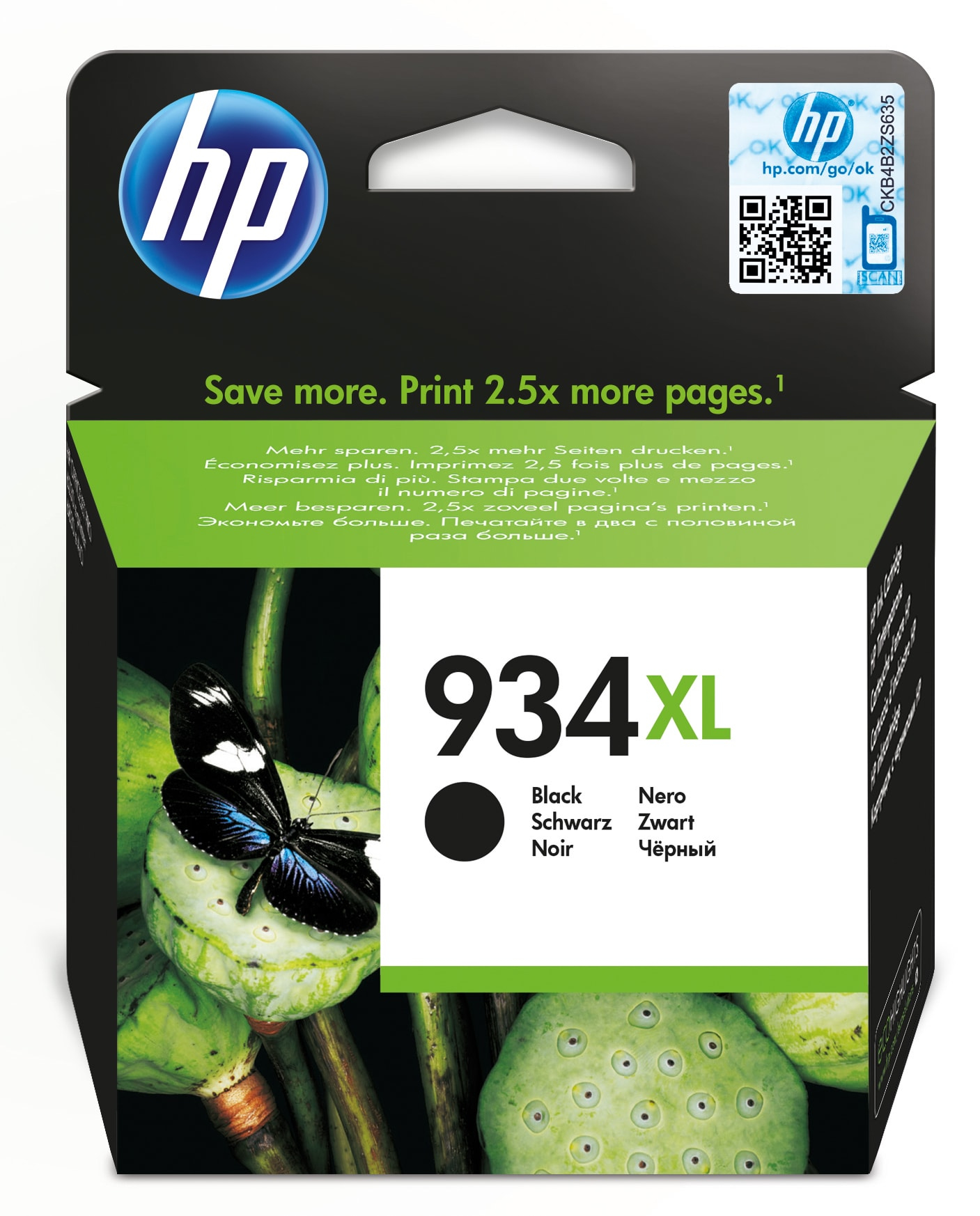 HP 934XL High Yield Black Original Ink Cartridge blækpatron 1 stk Højt (XL) udbytte