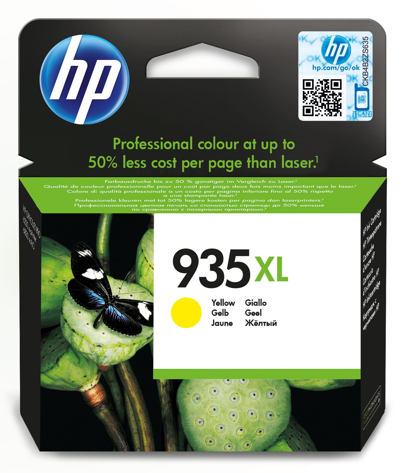 HP 935XL High Yield Yellow Original Ink Cartridge blækpatron 1 stk Højt (XL) udbytte