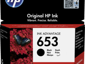 HP 653 Black Original Ink Advantage Cartridge blækpatron 1 stk Standard udbytte