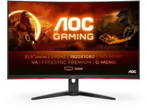 AOC G2 C32G2ZE/BK computerskærm 80 cm (31.5") 1920 x 1080 pixel Fuld HD LED Sort, Rød