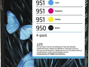 HP 950 Black/951 Cyan/Magenta/Yellow 4-pack Original Ink Cartridges blækpatron Standard udbytte Sort, Blå, Magenta, Gul