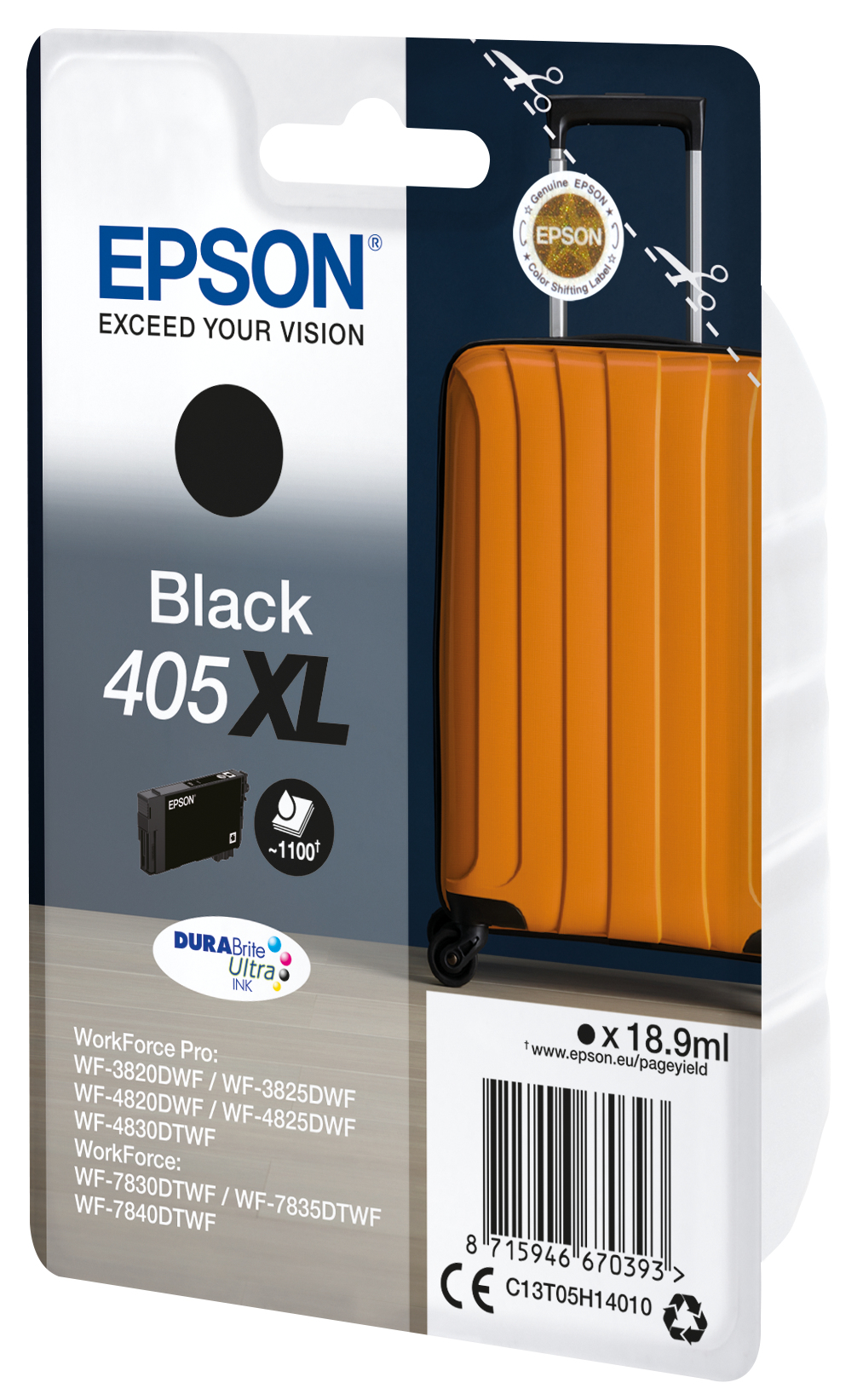 Epson 405XL DURABrite Ultra Ink blækpatron 1 stk Original Højt (XL) udbytte Sort