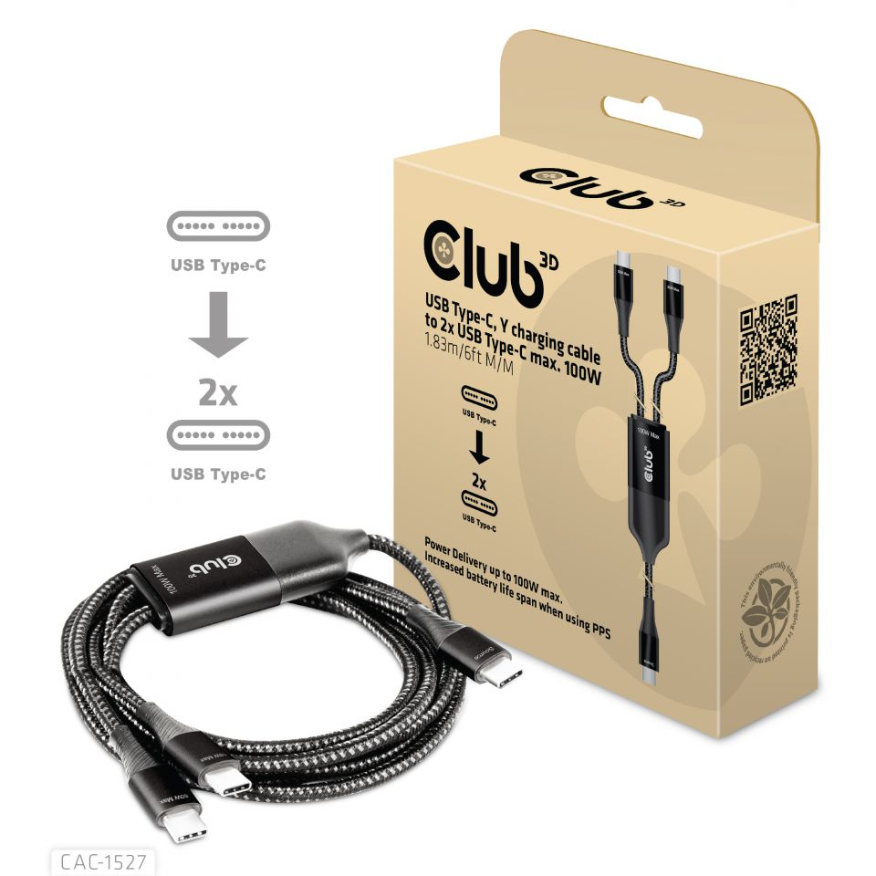 CLUB3D CAC-1527 USB-kabel 1,83 m USB C 2 x USB C Sort - Billede 2