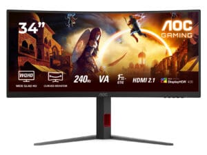 AOC G4 CU34G4Z computerskærm 86,4 cm (34") 3440 x 1440 pixel Wide Quad HD LED Sort, Rød