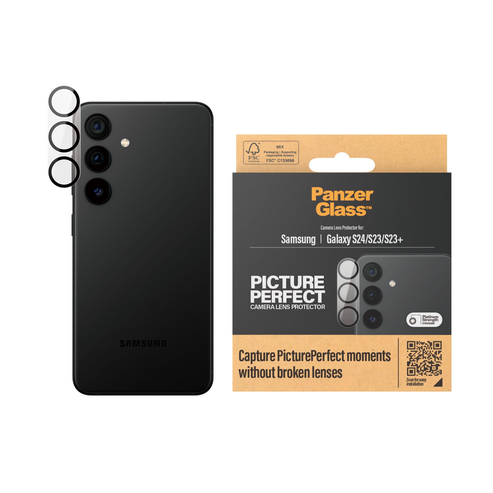 PanzerGlass ® PicturePerfect Camera Lens Protector Samsung Galaxy S24 | S23 | S23+ Klar skærmbeskytter 1 stk - Billede 2