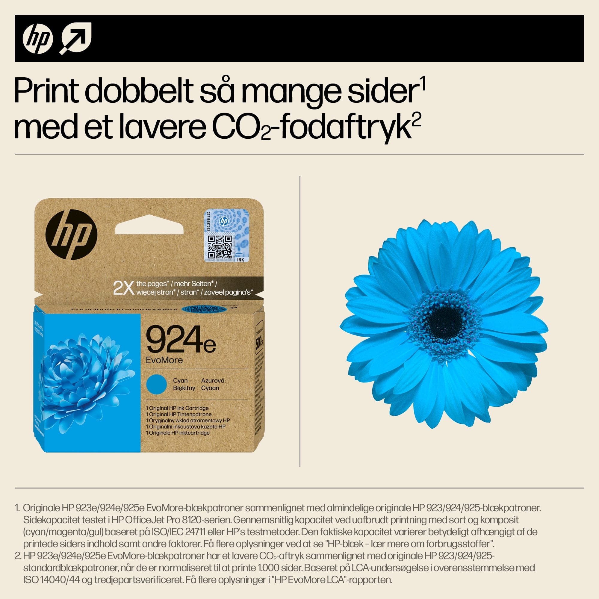 HP 924e EvoMore Cyan Original Ink Cartridge blækpatron 1 stk Blå - Billede 7