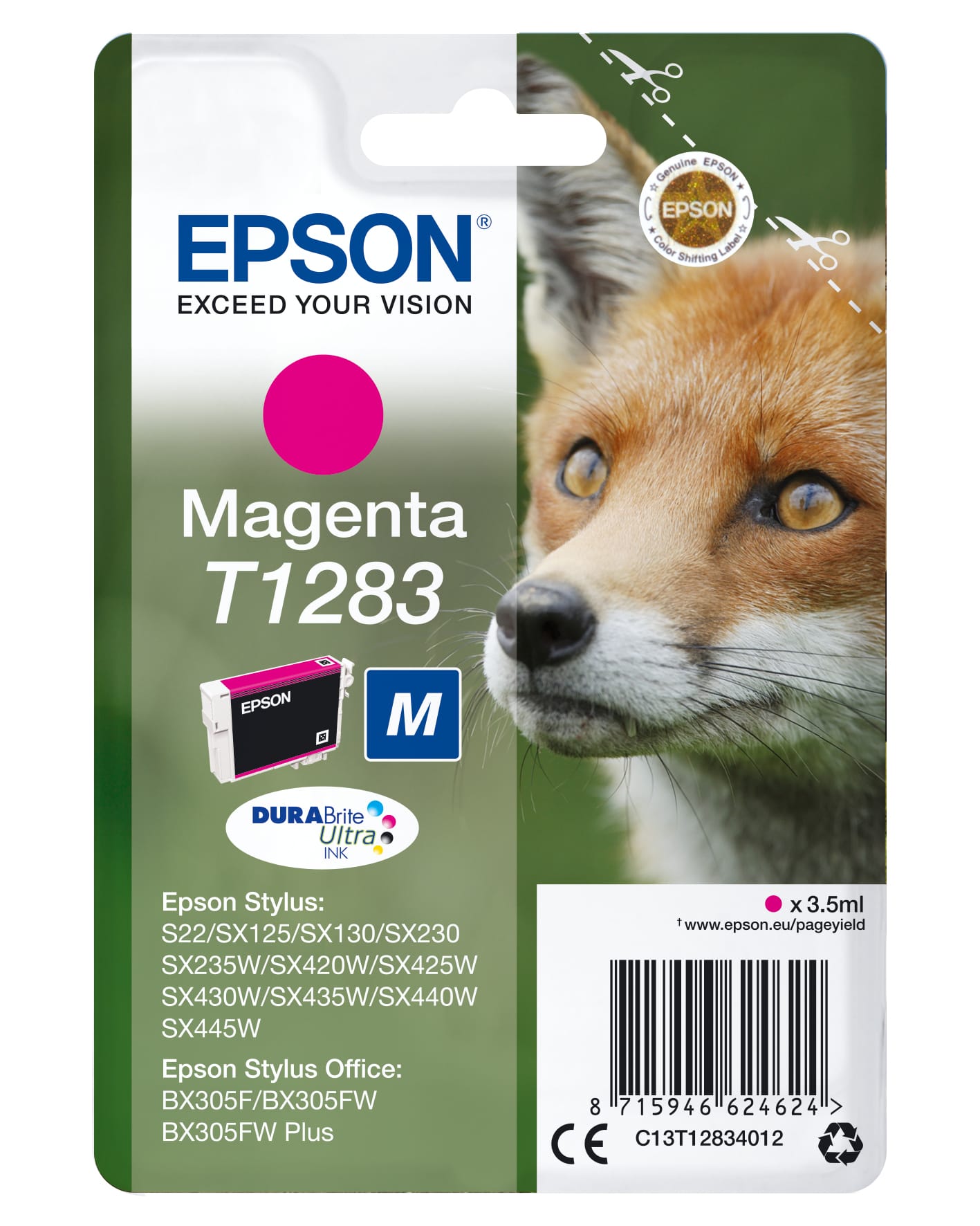 Epson Fox T1283 blækpatron 1 stk Original Magenta