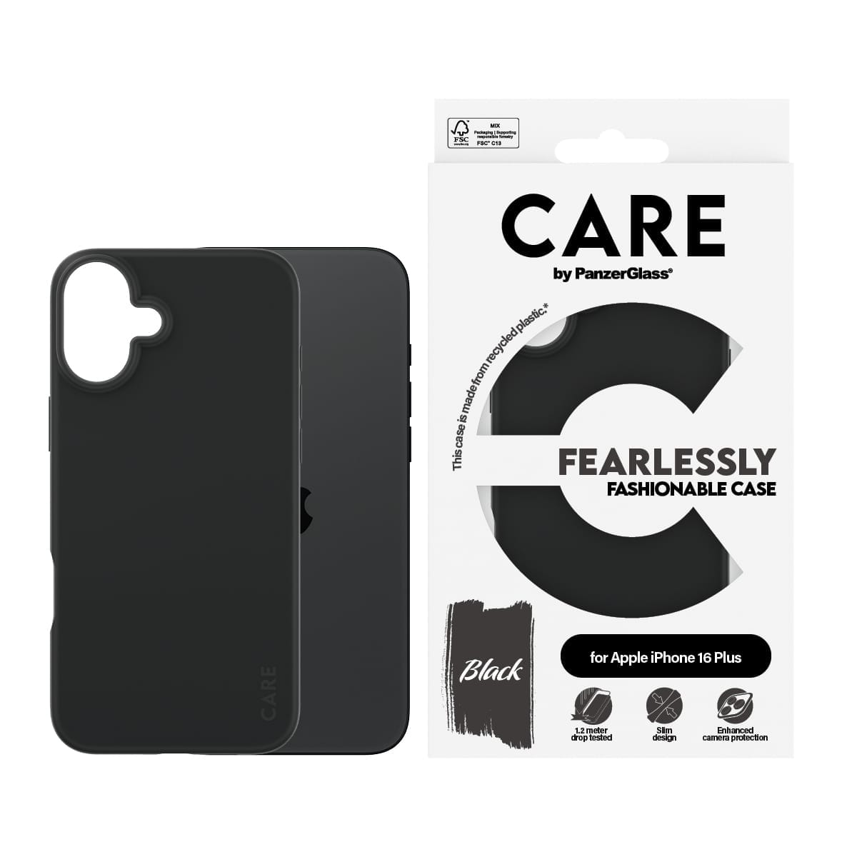 PanzerGlass CARE by PG BLK iPhone16 6.7 mobiltelefon etui Cover Transparent - Billede 2