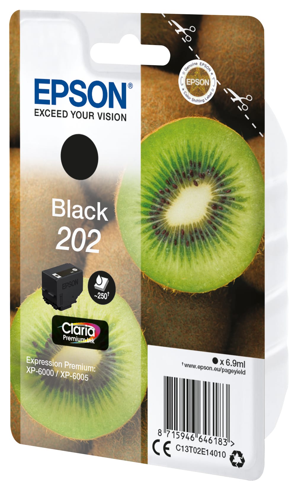Epson Kiwi 202 blækpatron 1 stk Original Standard udbytte Sort - Billede 2