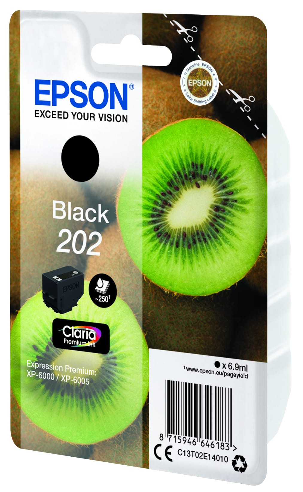 Epson Kiwi 202 blækpatron 1 stk Original Standard udbytte Sort - Billede 3