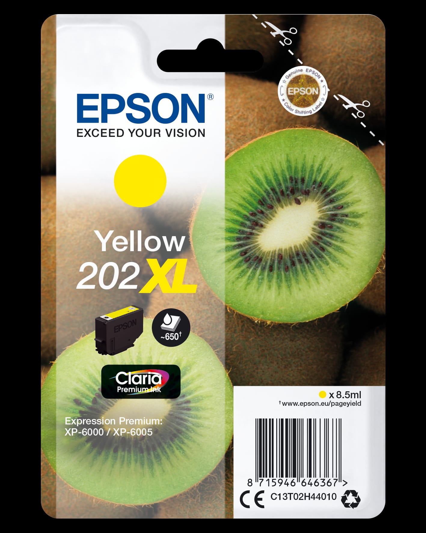 Epson Kiwi 202XL blækpatron 1 stk Original Højt (XL) udbytte Gul