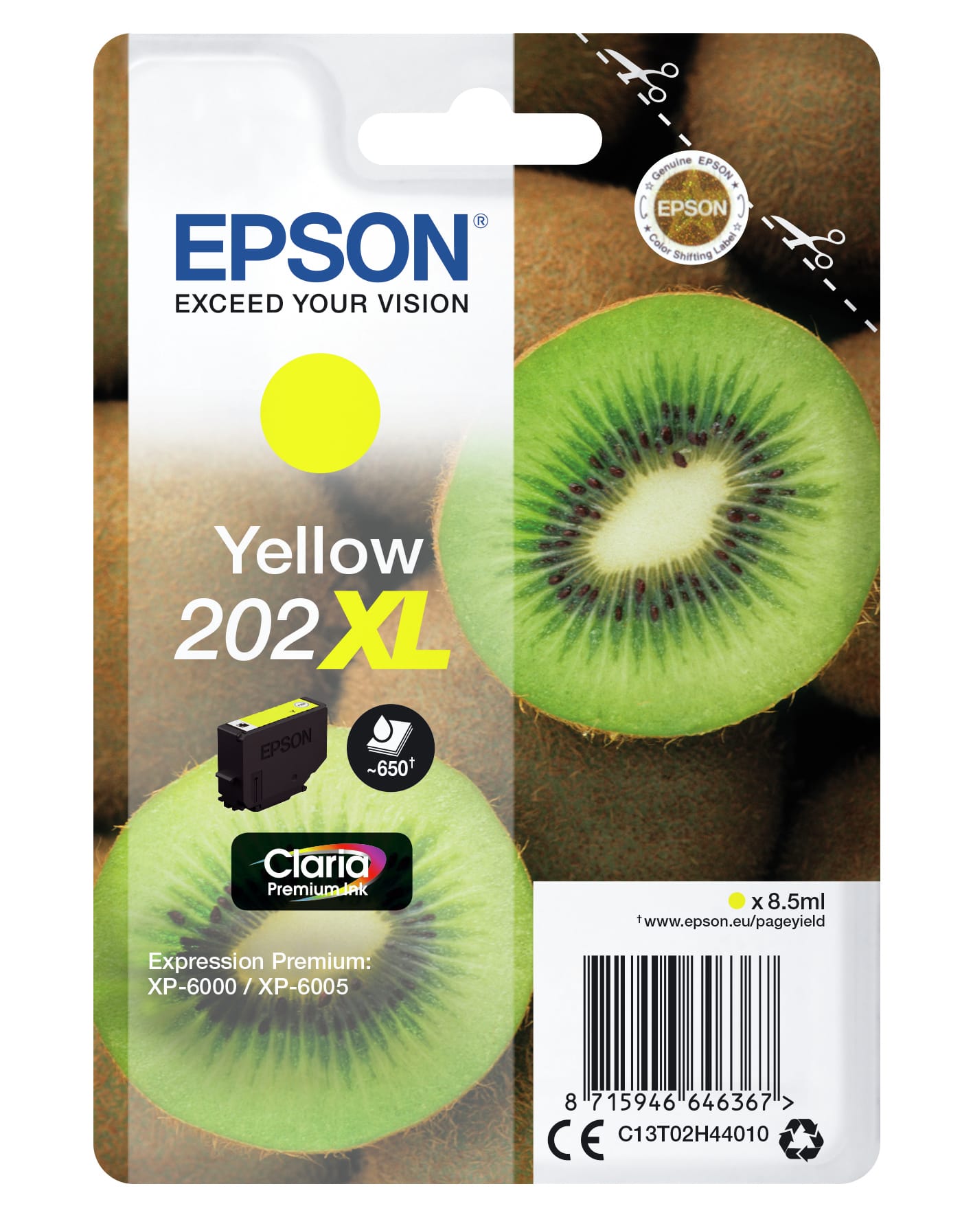 Epson Kiwi 202XL blækpatron 1 stk Original Højt (XL) udbytte Gul - Billede 2