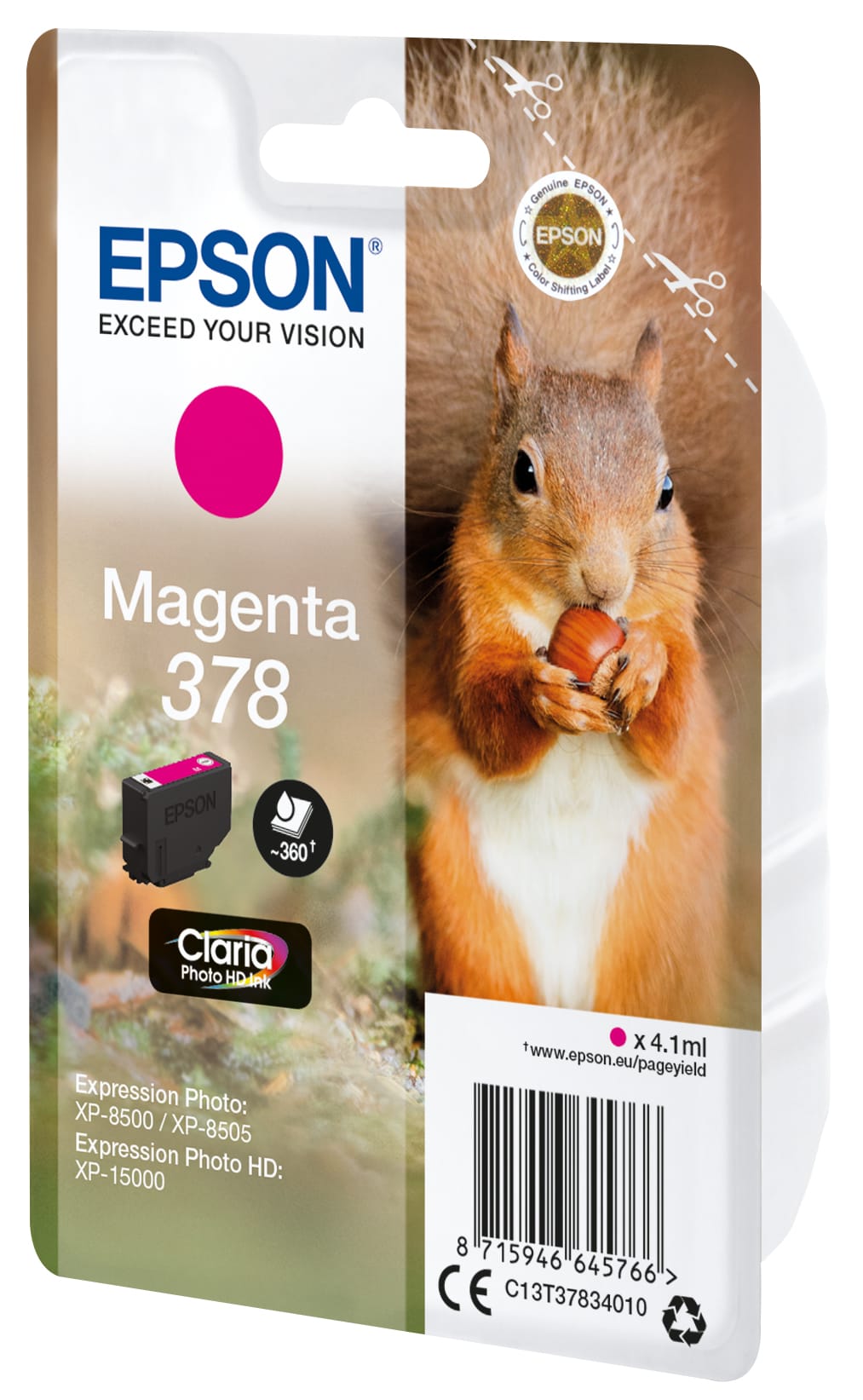Epson Squirrel C13T37834010 blækpatron 1 stk Original Standard udbytte Magenta - Billede 2